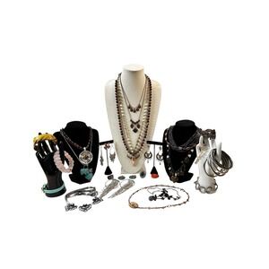 Jewelry Lot All wearable Boho Theme Rings Earrings Necklaces Bracelets 1.5+ Lbs